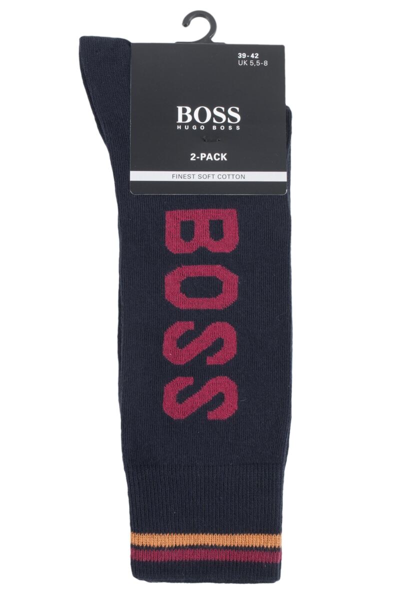 Hugo Boss Block Striped and Plain Combed Cotton Socks