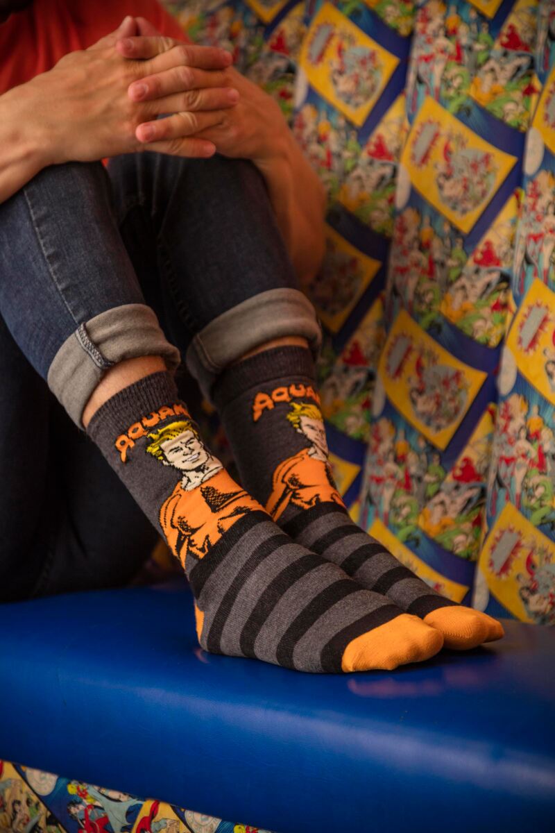 SOCKSHOP Justice League Aquaman, Flash, Superman, Batman and Wonder Woman Socks
