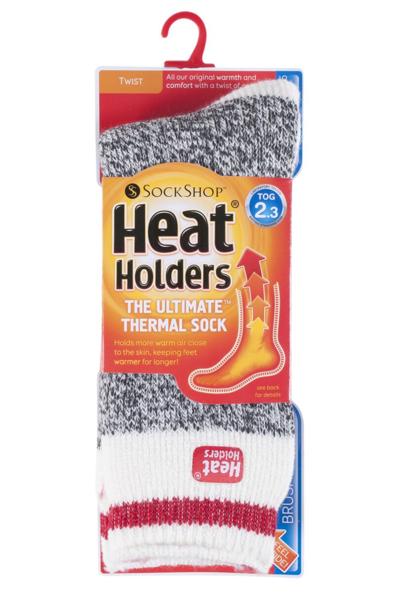Mens 1 Pair Heat Holders 2.3 TOG Patterned and Plain Thermal Socks