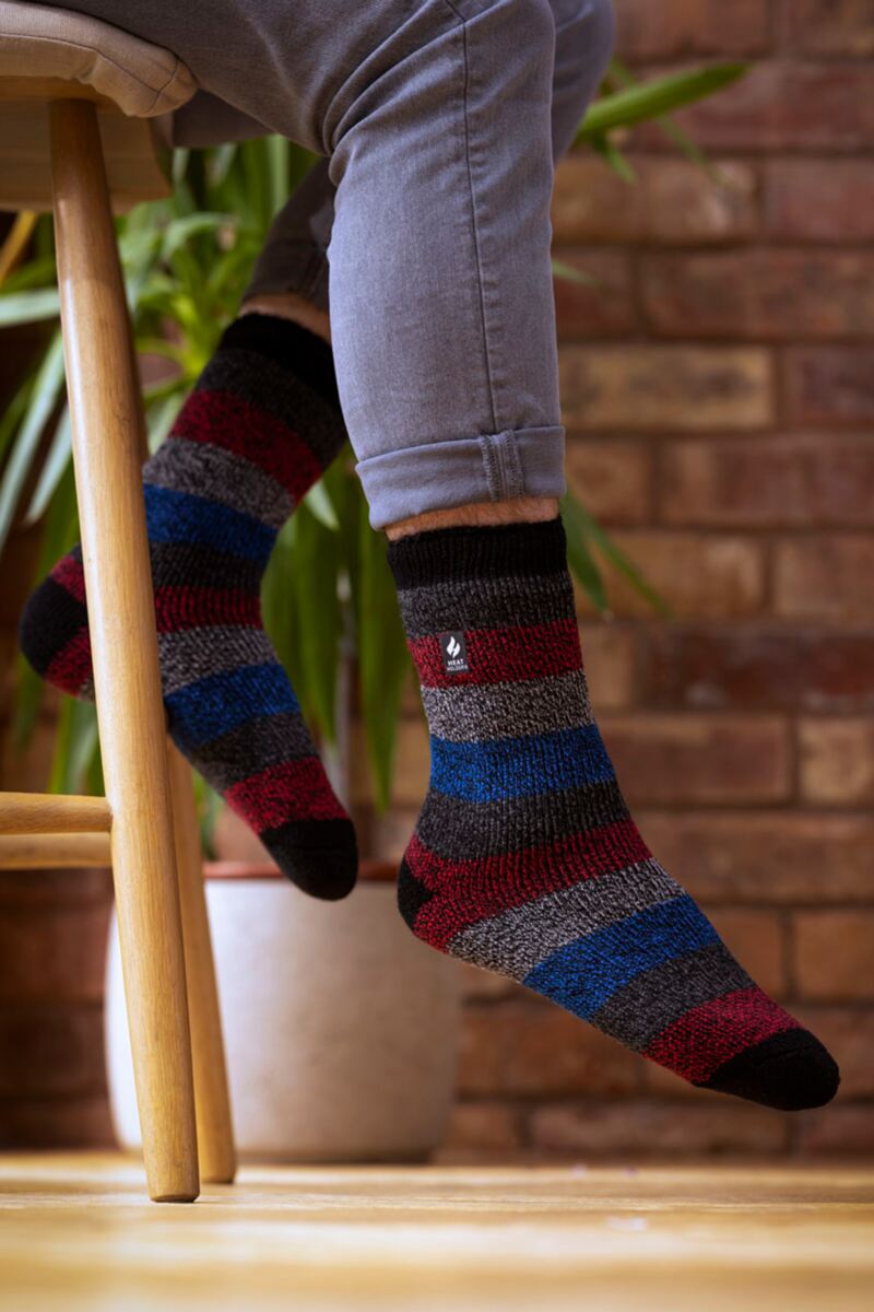 Mens 1 Pair SOCKSHOP Heat Holders 2.3 TOG Patterned and Plain Thermal Socks