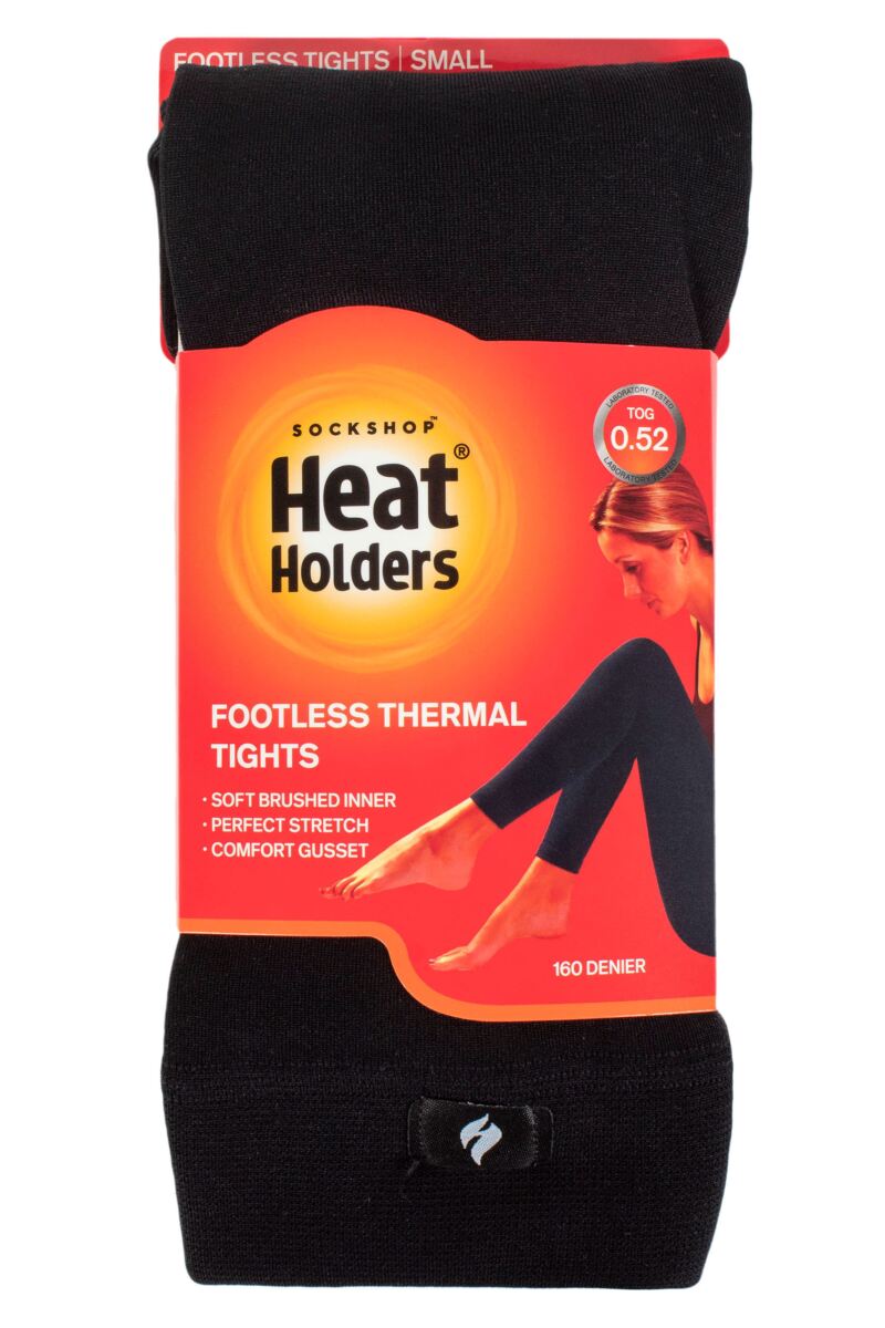 Ladies 1 Pair SOCKSHOP Heat Holders 0.52 TOG Footless Thermal Tights in ...