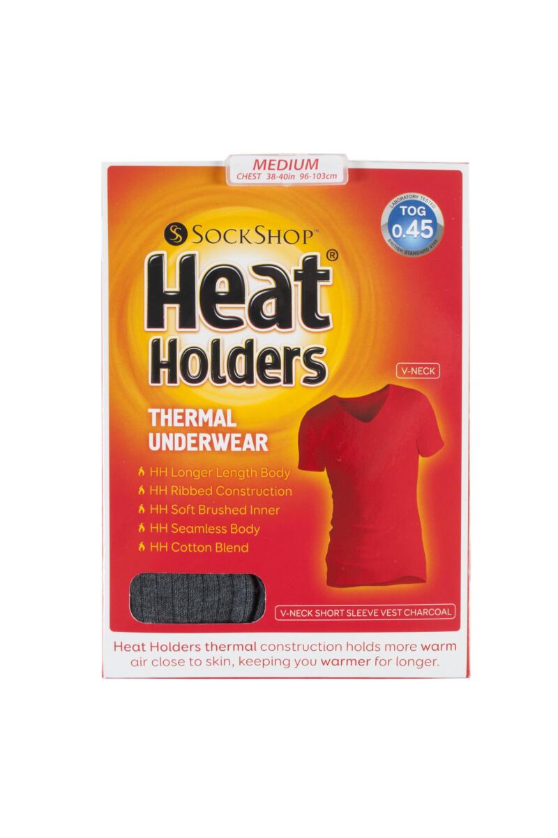 Heat Holders V Neck Short Sleeved Thermal Vest