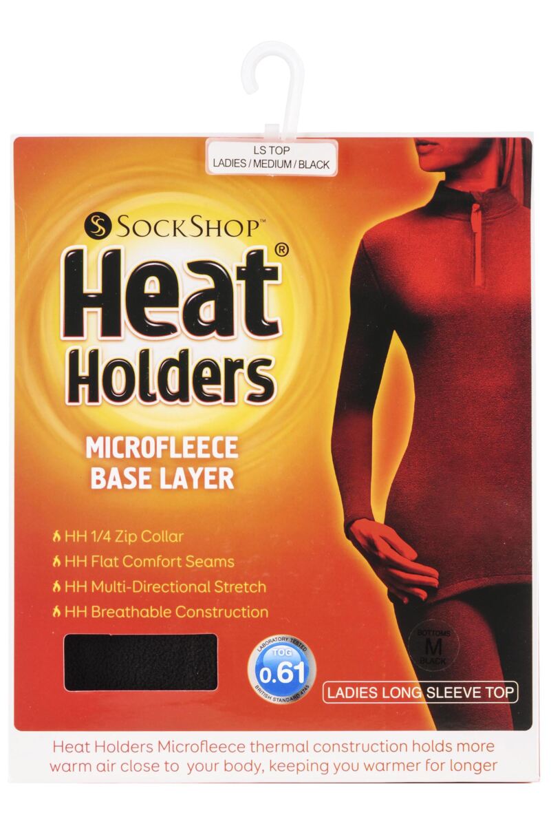 Ladies 1 Pack Heat Holders Microfleece Base Layer Long Sleeved Top