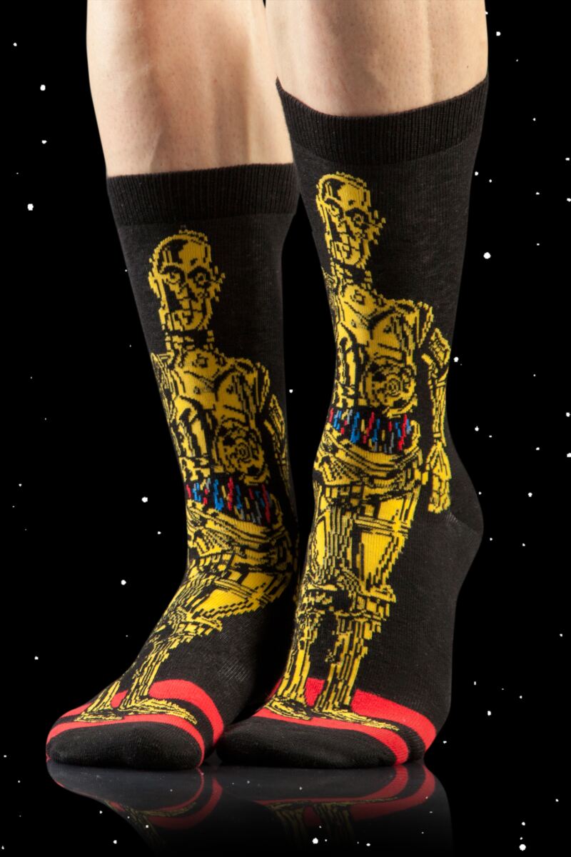 Mens 5 Pair SOCKSHOP Disney Star Wars Heroes Yoda, Chewbacca, C-3P0, R2-D2 and Han Solo Socks