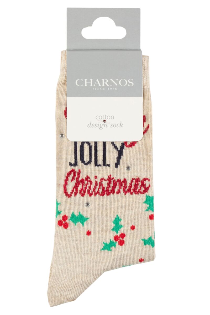 Ladies 1 Pair Charnos Holly Jolly Socks from