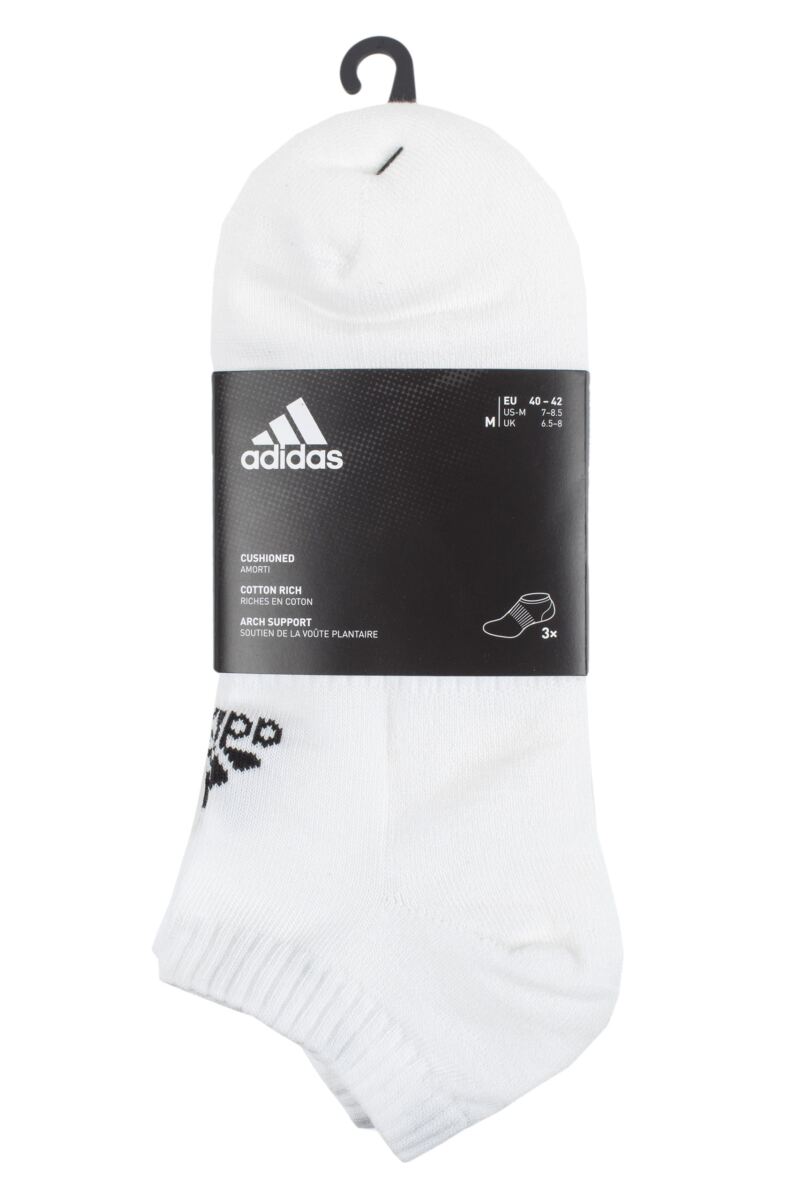 Adidas 3 Pair Cushioned No Show Socks from