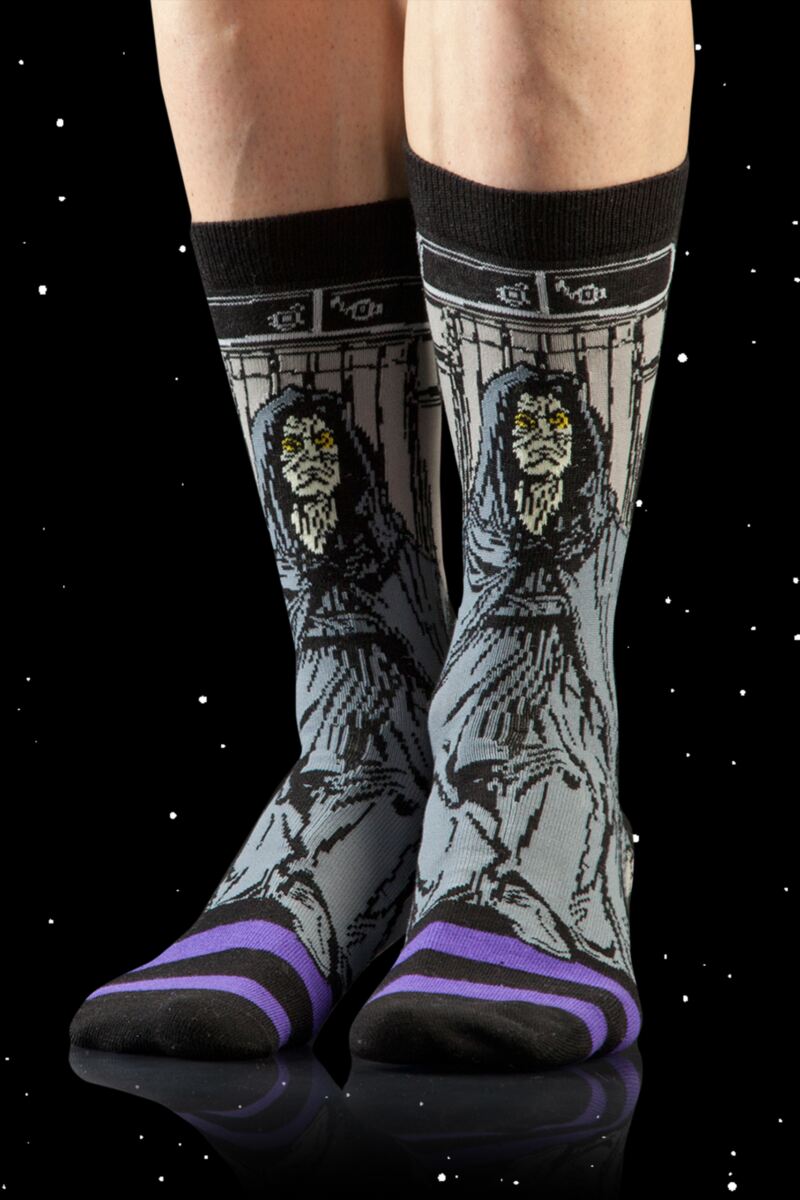 Mens 4 Pair SOCKSHOP Disney Star Wars Villains Darth Vader, Boba Fett, Emperor and Stormtrooper Socks