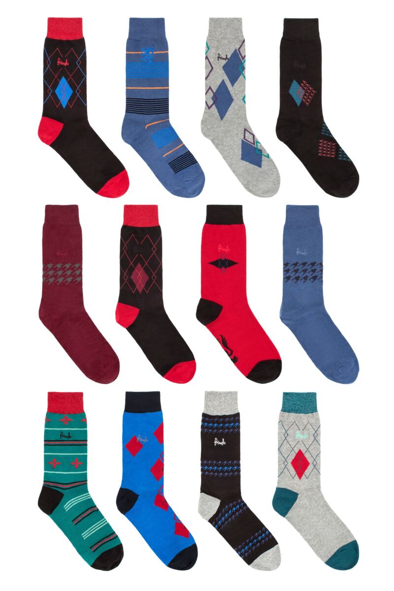 Mens 12 Pair Pringle 12 Days of Pringle Christmas Advent Calendar