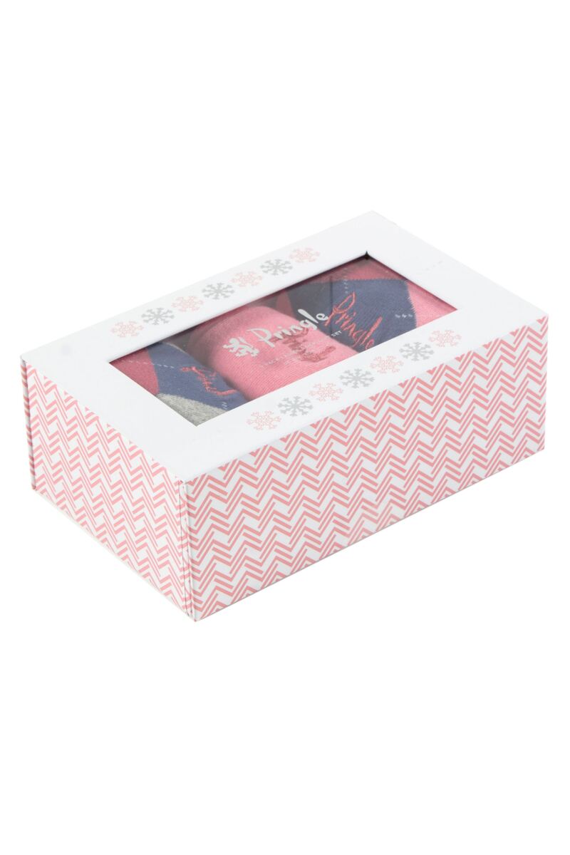 Ladies 3 Pair Pringle Patterned Socks with Christmas Snowflake Gift Box