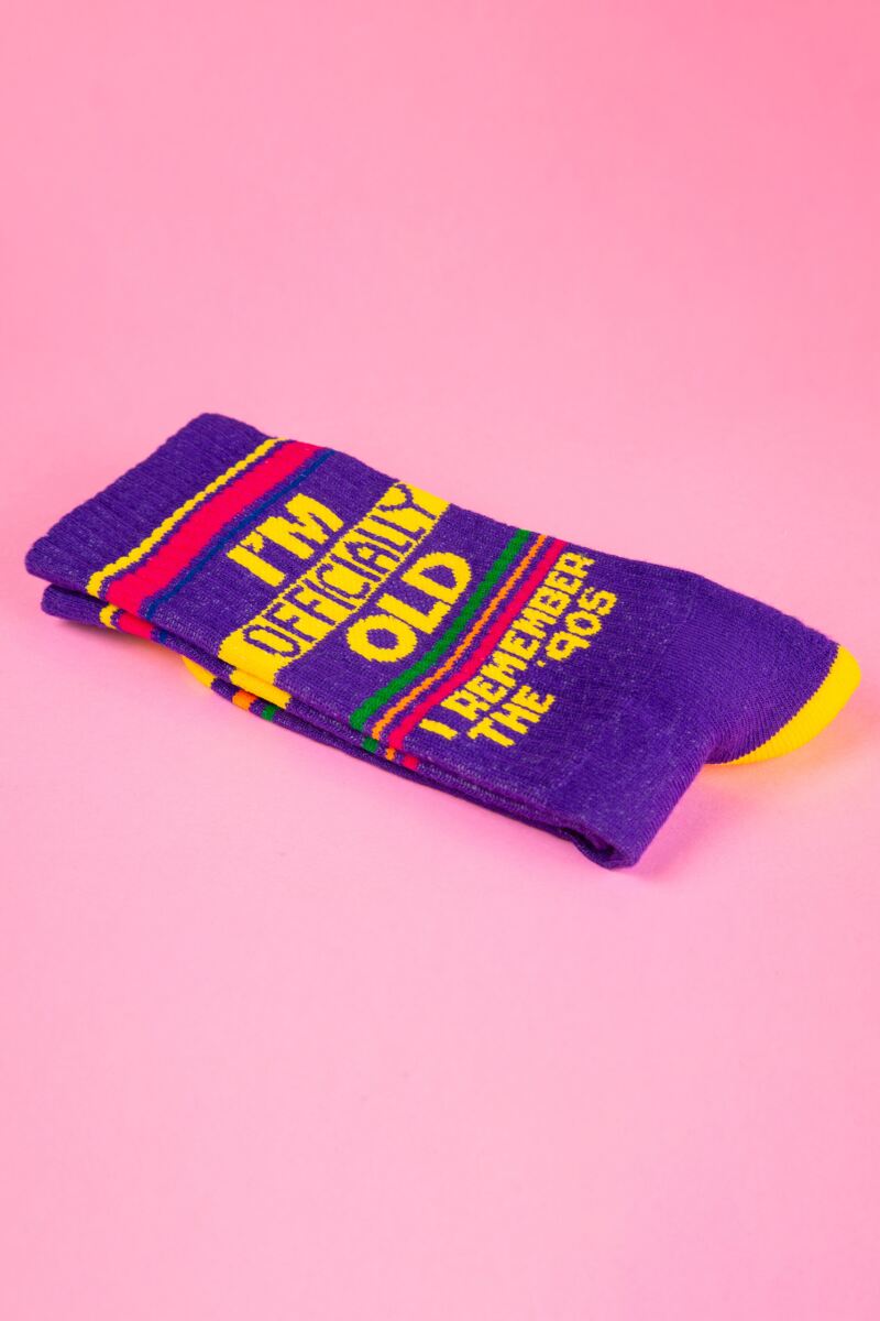 Gumball Poodle 1 Pair I'm Officially Old… I Remember the 90's Cotton Socks