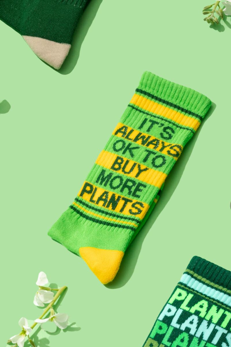 Gumball Poodle 1 Pair It's Always Ok to Buy More Plants Cotton Socks