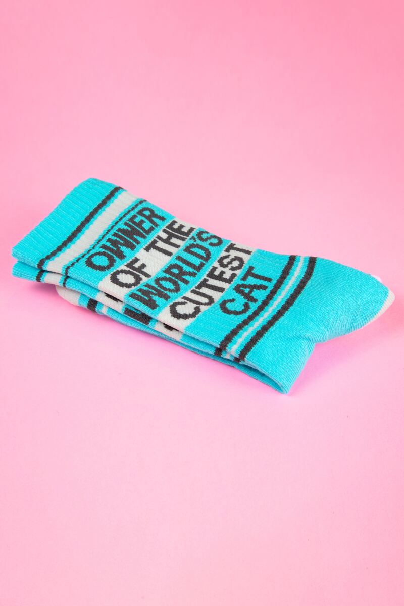 Gumball Poodle 1 Pair Owner of The World's Cutest Cat Cotton Socks