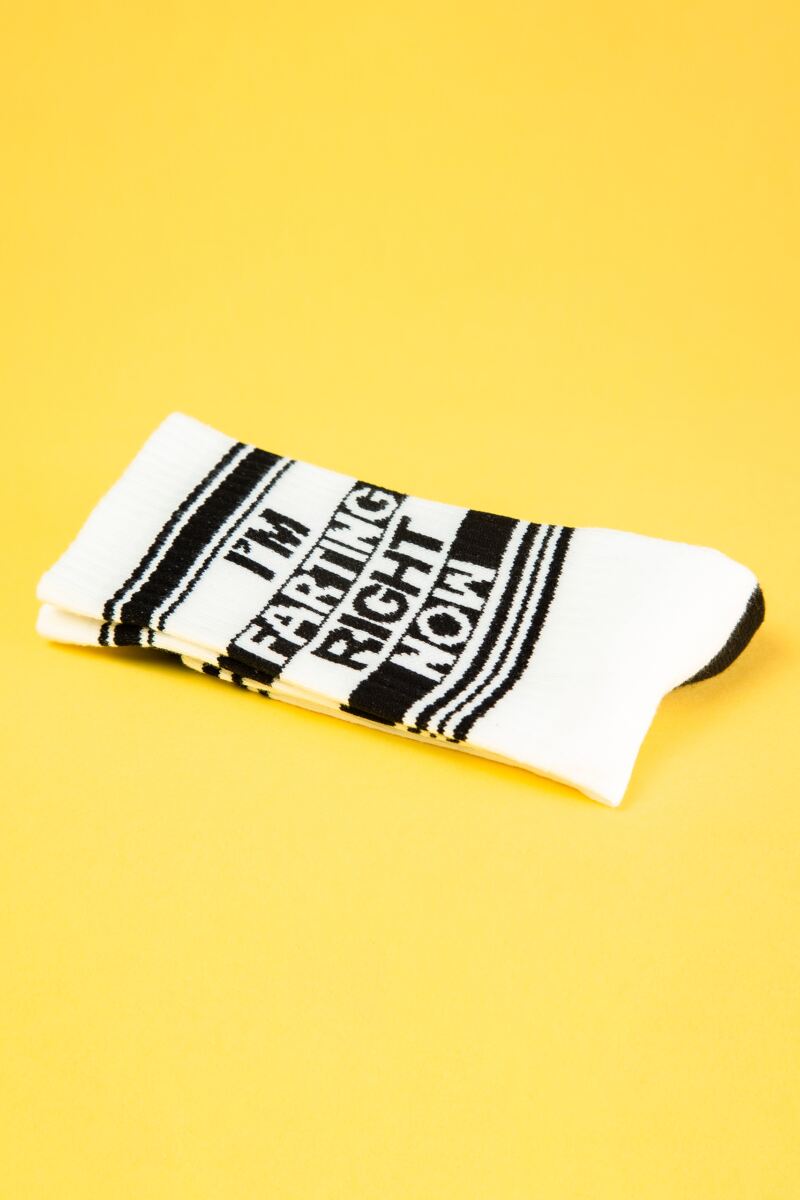 Gumball Poodle 1 Pair I'm Farting Right Now - Gym Crew Socks Cotton Socks