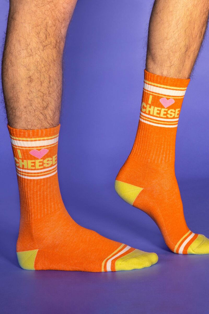 Gumball Poodle 1 Pair I Love Cheese Cotton Socks