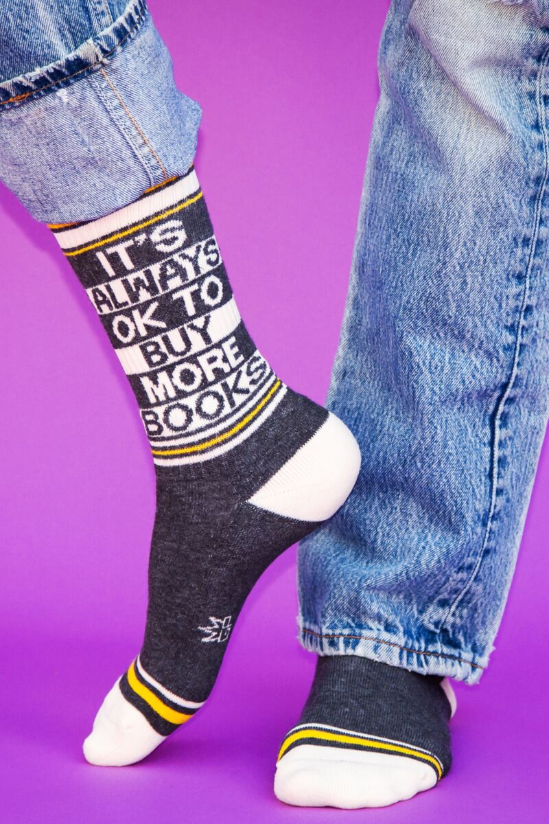 Gumball Poodle 1 Pair It's Always Ok to Buy More Books Cotton Socks