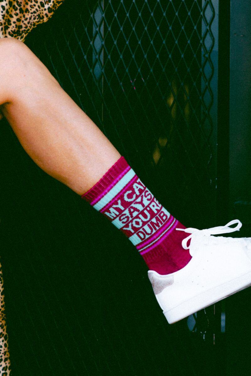 Gumball Poodle 1 Pair My Cat Says You're Dumb Cotton Socks