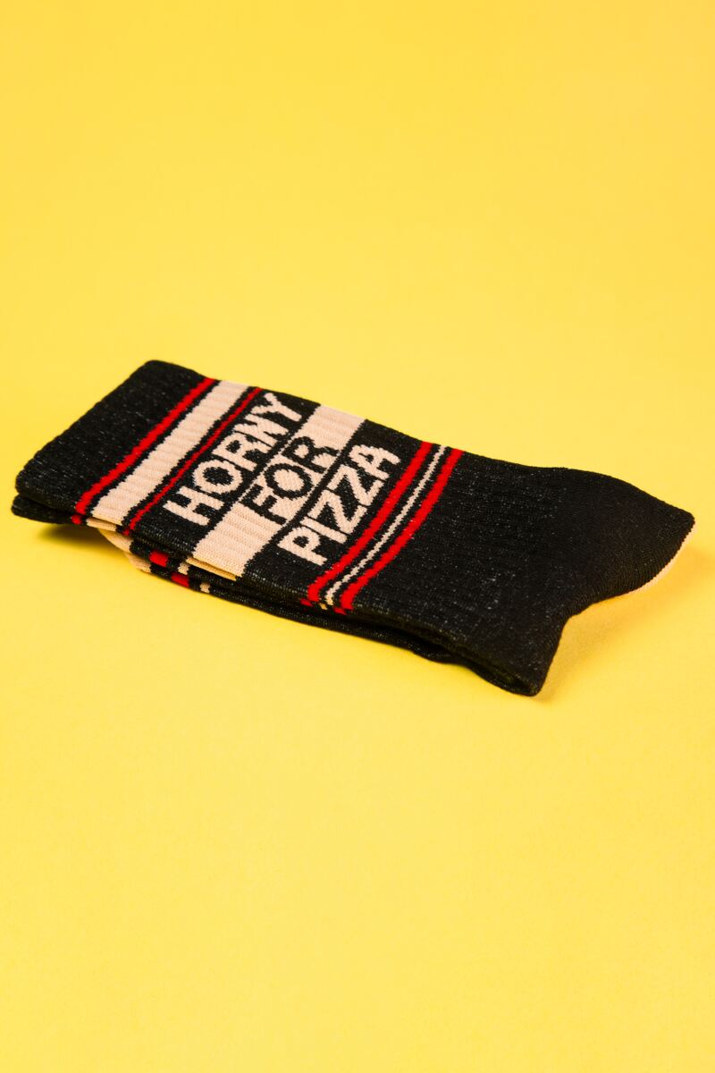 Gumball Poodle 1 Pair Horny for Pizza Cotton Socks