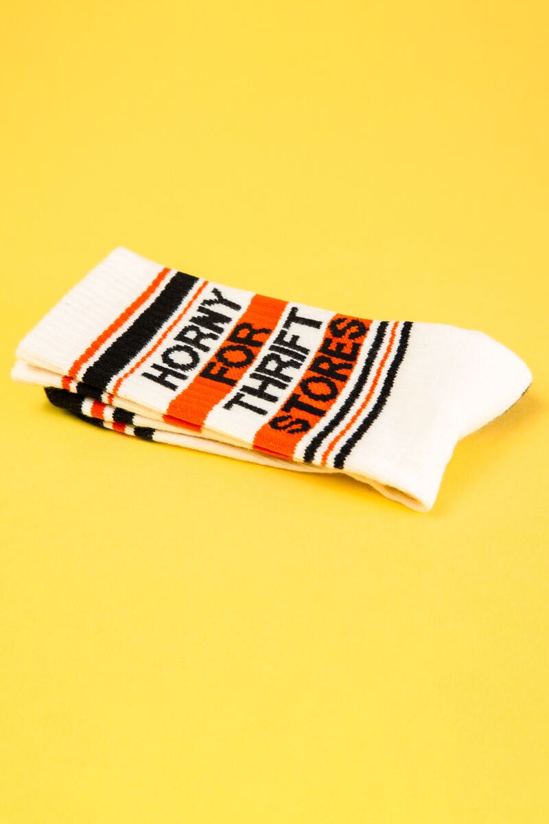 Gumball Poodle 1 Pair Horny for Thrift Stores Cotton Socks