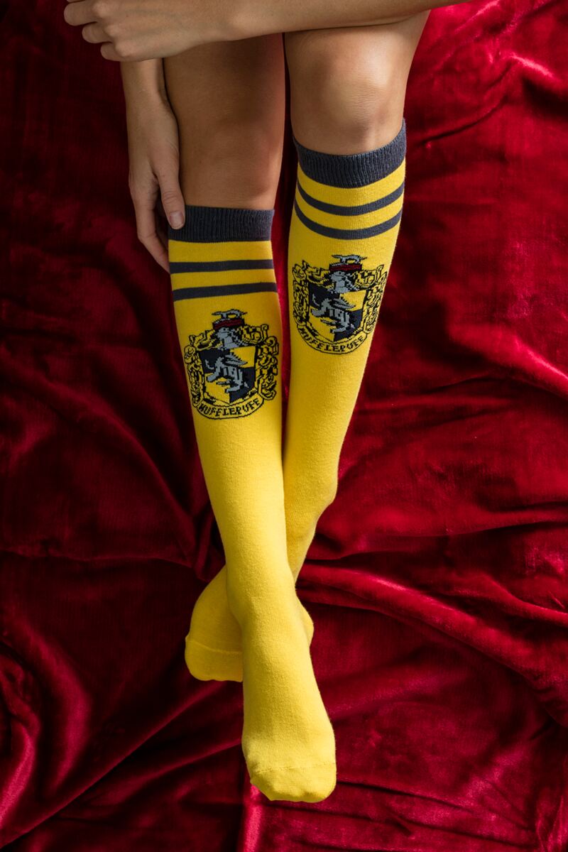 Ladies SOCKSHOP 4 Pair Harry Potter House Badges Cotton Knee High Socks