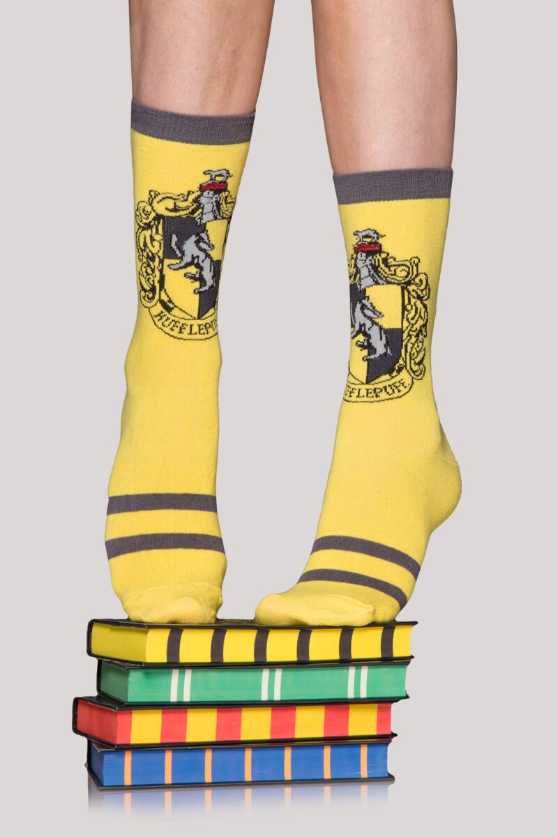 Ladies SockShop 4 Pair Harry Potter House Badges Cotton Trainer Socks