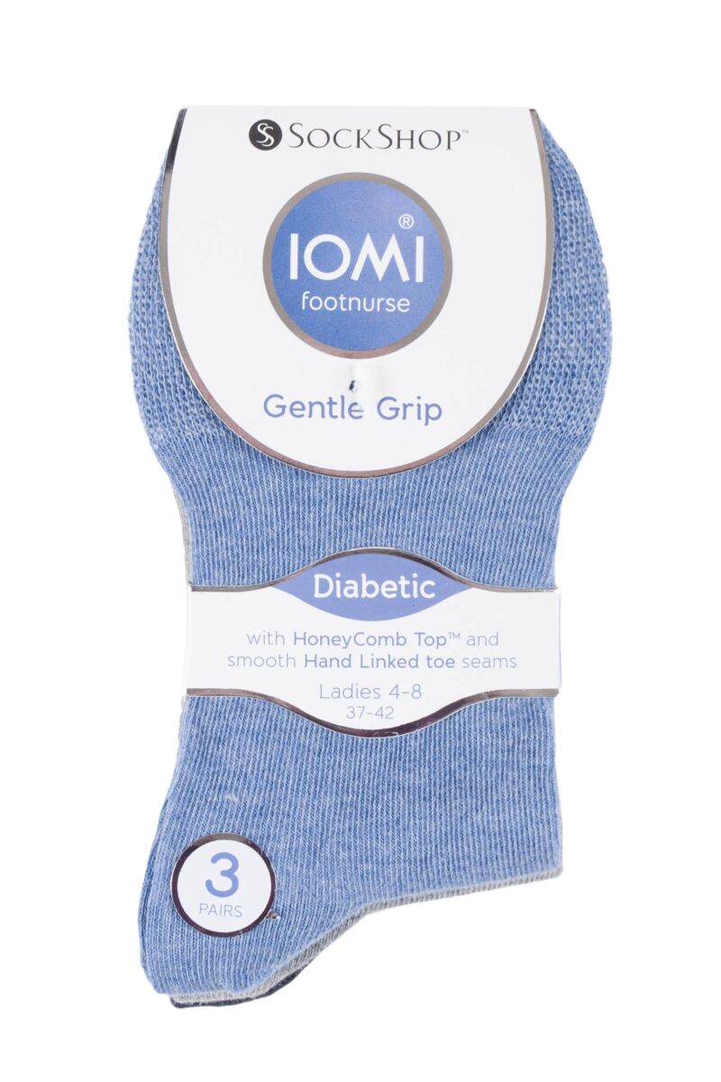Ladies 3 Pair Iomi Footnurse Gentle Grip Diabetic Socks