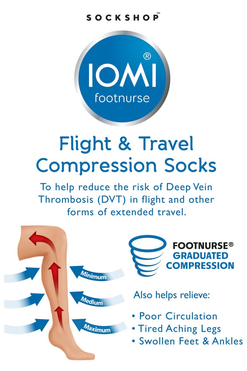 Ladies 1 Pair Iomi Footnurse Patterned Cotton Flight Socks