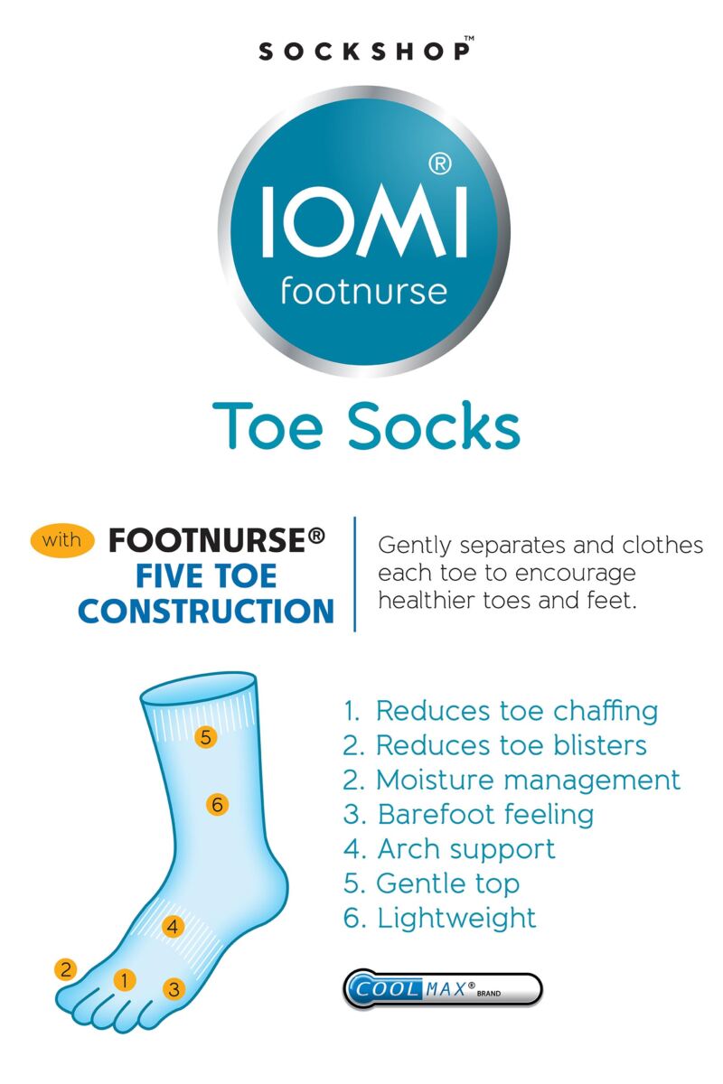 IOMI Footnurse Cotton Prosthetic Socks For Below Knee Amputees - 6 Pack, White, 7 Sizes (20-50cm)