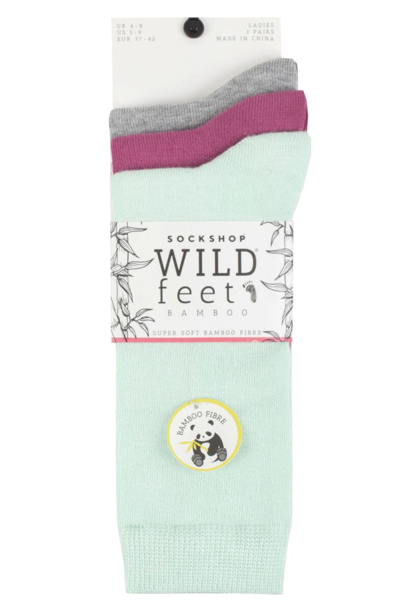 SockShop Wildfeet Femme Coton Nouveauté À Motifs Chaussettes Paquet De 3 (FR/ES, Numérique, 37, 42, Taille Normale, Taille Normale, Carreaux Tachetés Bleu/Rose/Violet