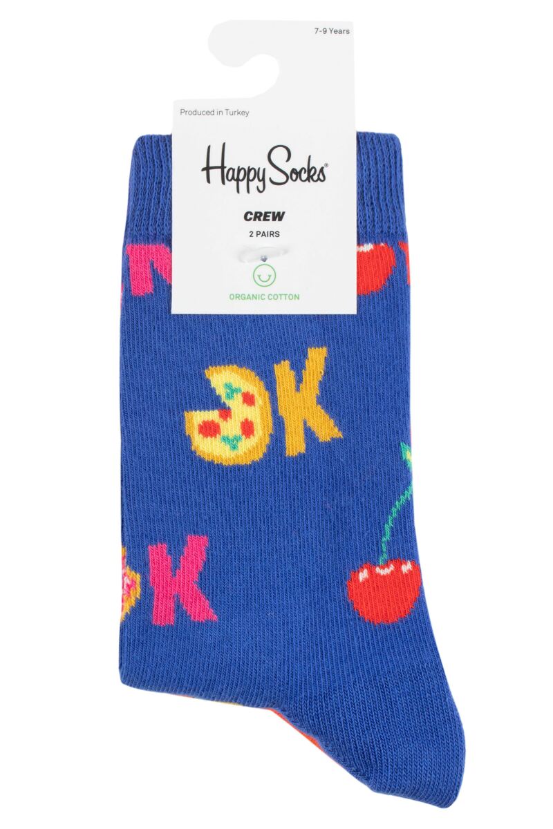 Kids 2 Pair Happy Socks Okay Cereals Socks from