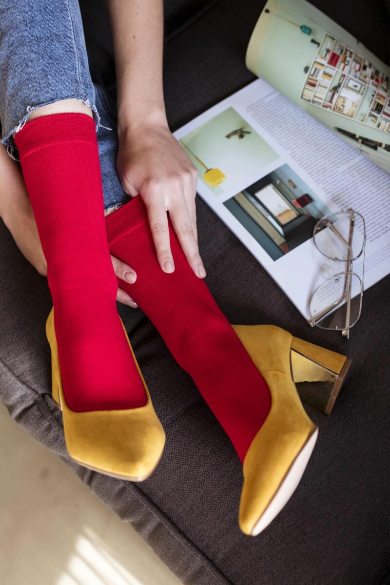 Ladies 1 Pair SOCKSHOP Colour Burst Bamboo Socks with Smooth Toe Seams