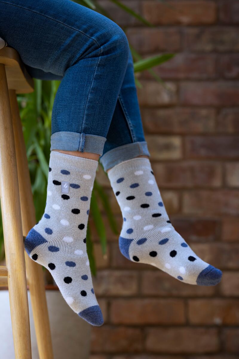 Ladies 1 Pair SOCKSHOP Heat Holders 1.6 TOG Lite Patterned and Striped Socks