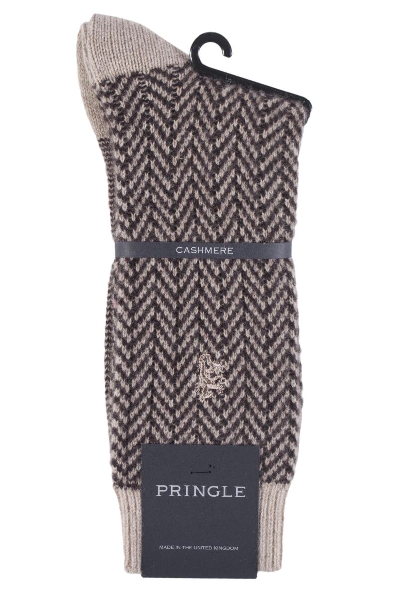 Pringle of Scotland 85 Cashmere Herringbone Socks