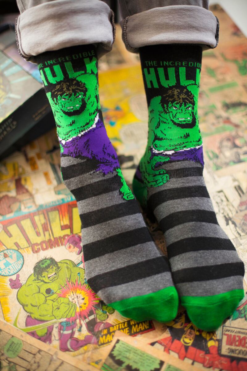 Mens SOCKSHOP Marvel Comics Mix Hulk, Spider-Man, Iron Man and Wolverine Socks