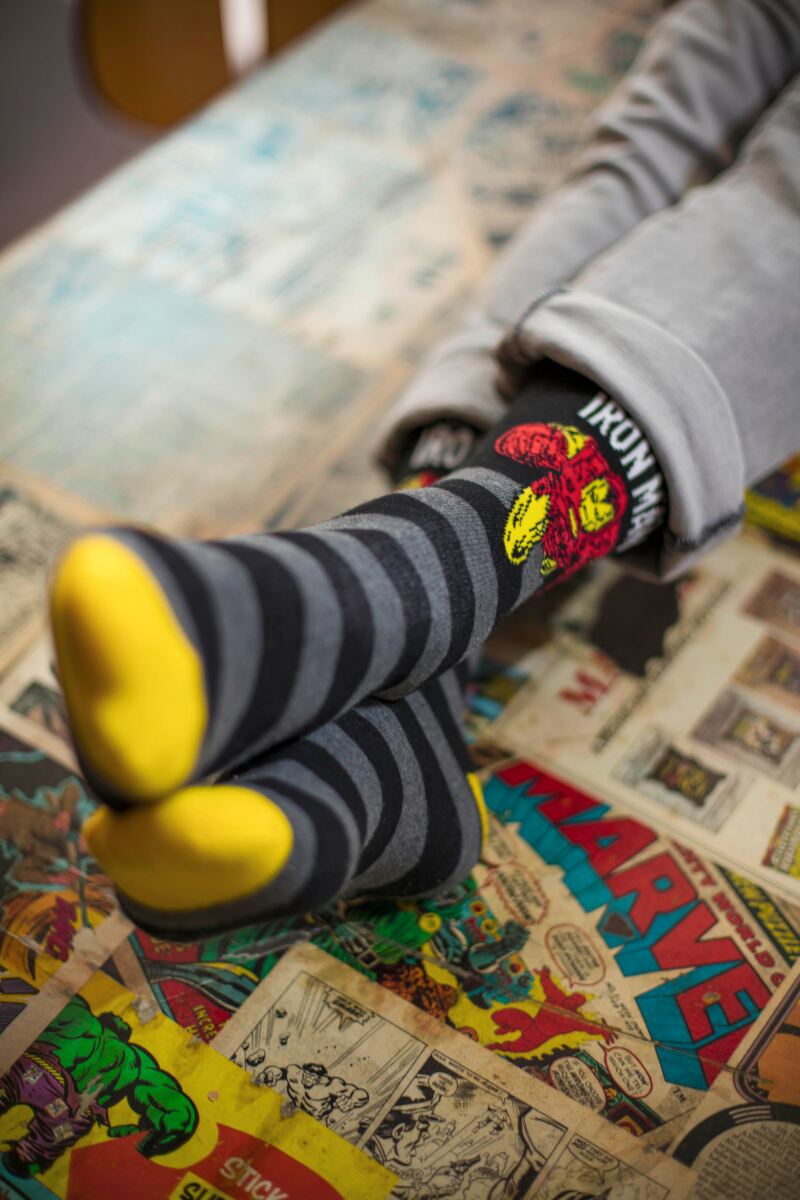 Mens SOCKSHOP Marvel Comics Mix Hulk, Spider-Man, Iron Man and Wolverine Socks