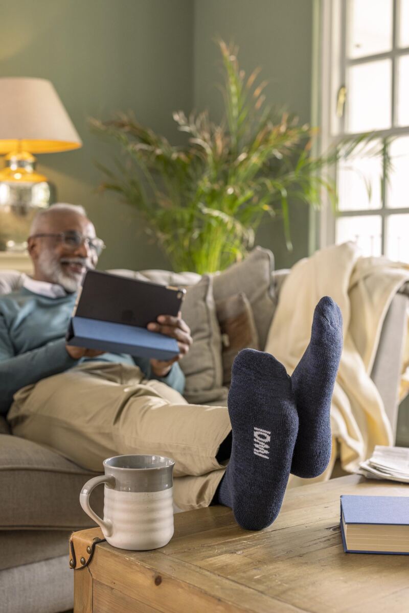 Mens 3 Pair Iomi Footnurse Gentle Grip Cushioned Foot Diabetic Socks