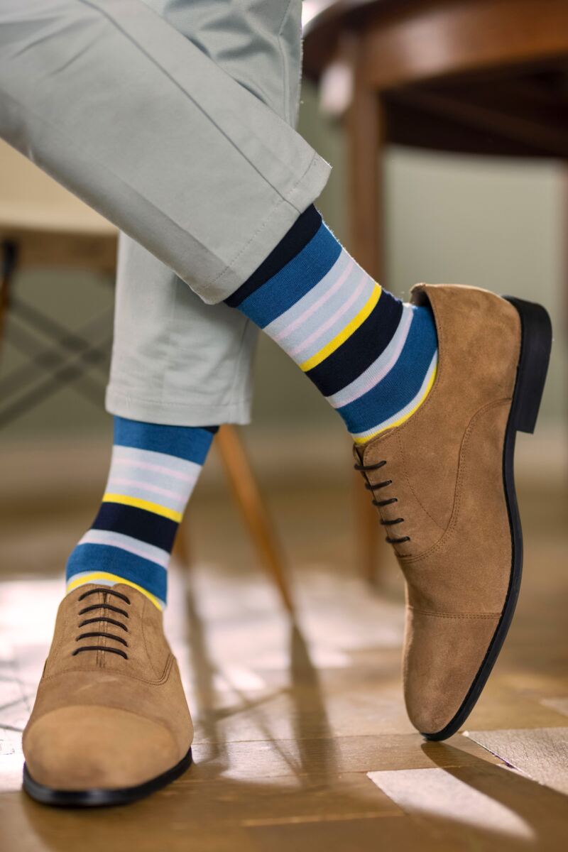 Comfort Cuff Bamboo Striped Socks