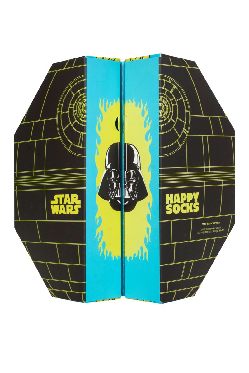 Happy Socks 6 Pair Star Wars Death Star Gift Boxed Cotton Socks