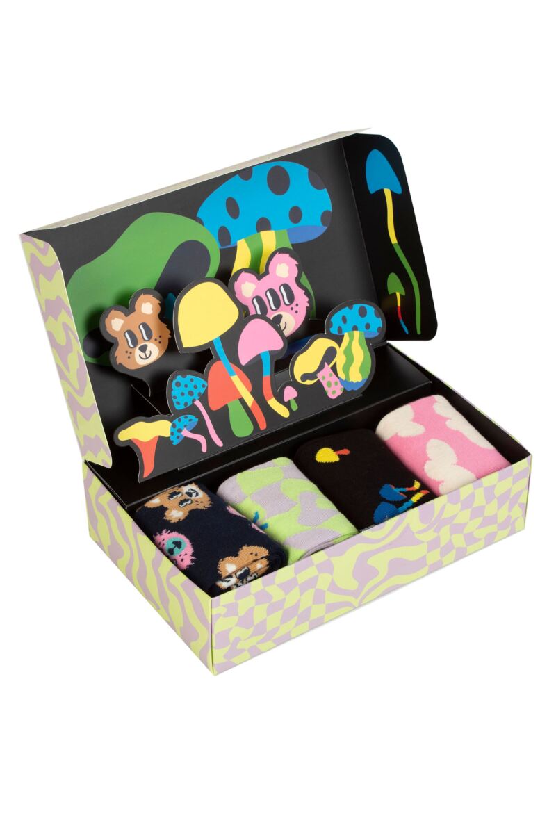 Happy Socks 4 Pair Happy in Wonderland Pop Up Gift Boxed Socks