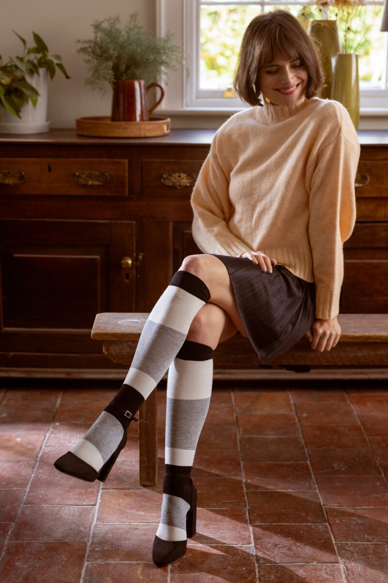 Ladies 2 Pair SOCKSHOP Plain Bamboo Knee High Socks with Smooth Toe Seams  From SOCKSHOP