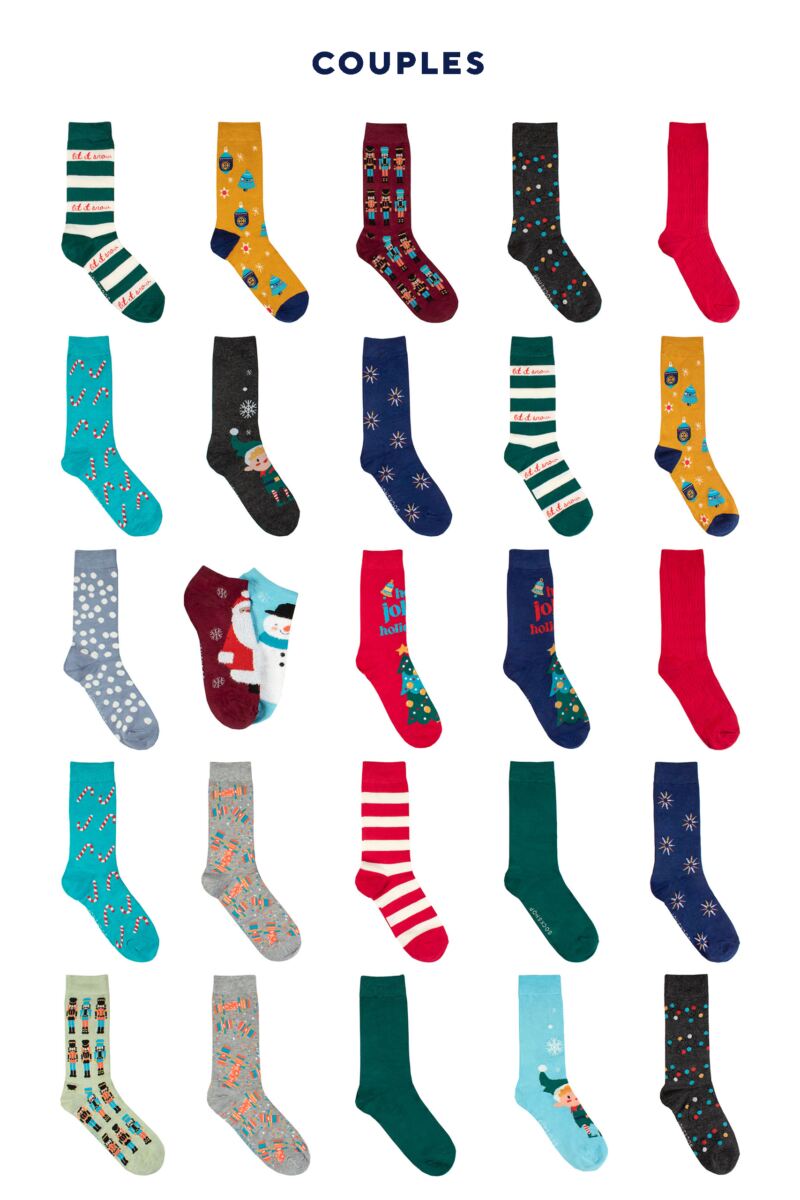 Mens Ladies and Couples SOCKSHOP 25 Pair Christmas Advent Calendar