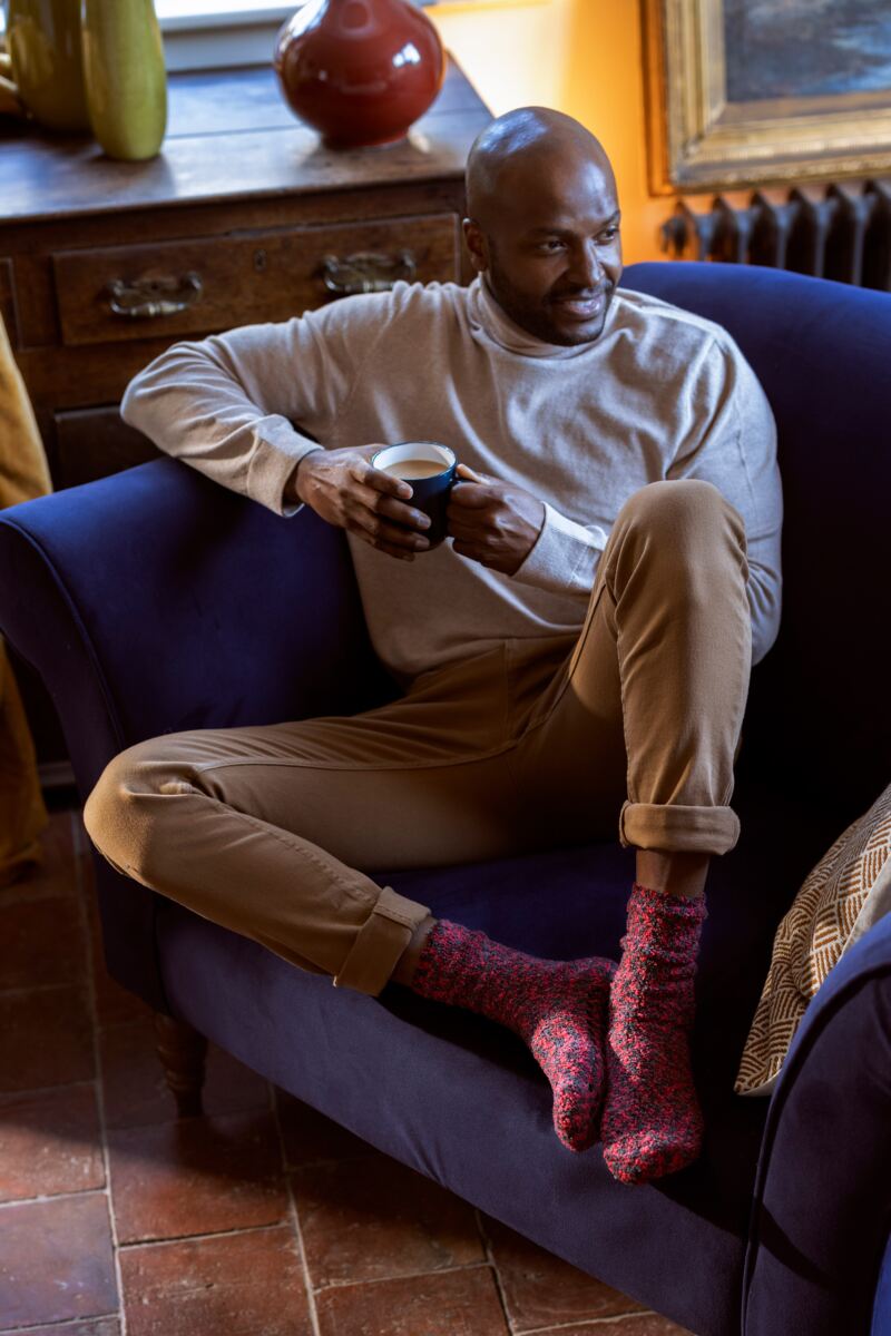 Men's 2 Pair SOCKSHOP Cosy Slipper Socks with Grip