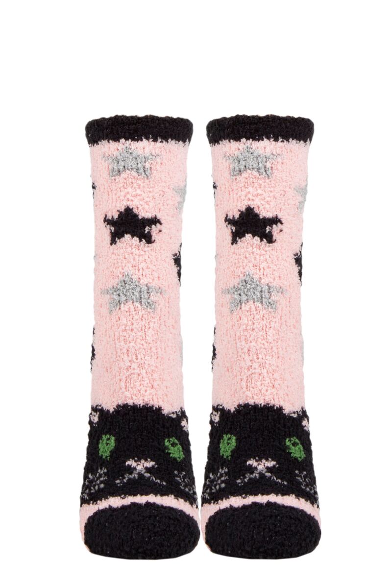 Ladies 1 Pair SOCKSHOP Wild Feet Gift Boxed Fluffy Slipper Socks