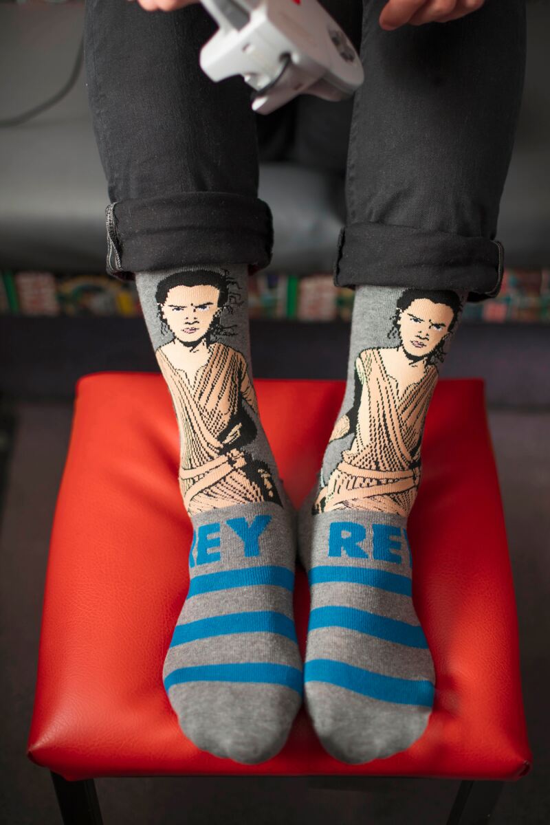 Mens 3 Pair Star Wars New Heroes BB-8, Rey and Finn Socks