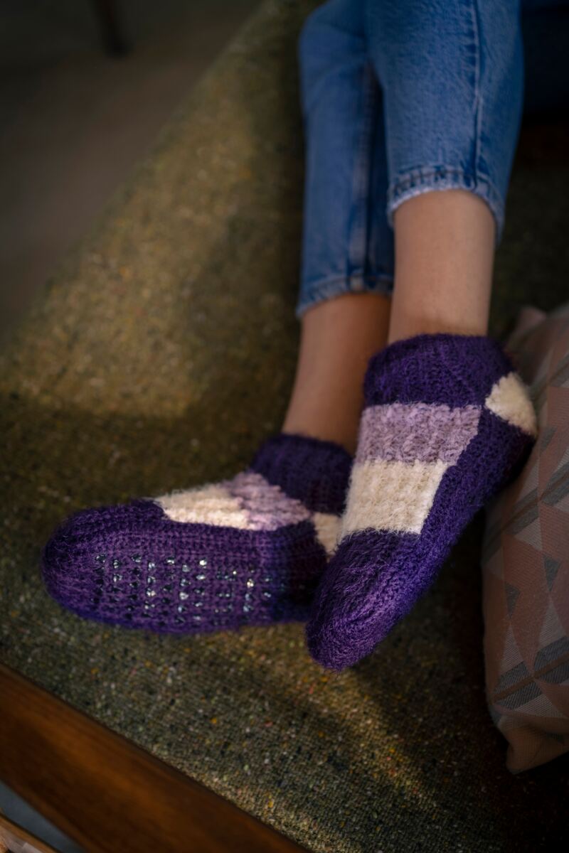 Ladies 1 Pair Elle Sherpa Lined Slipper Socks