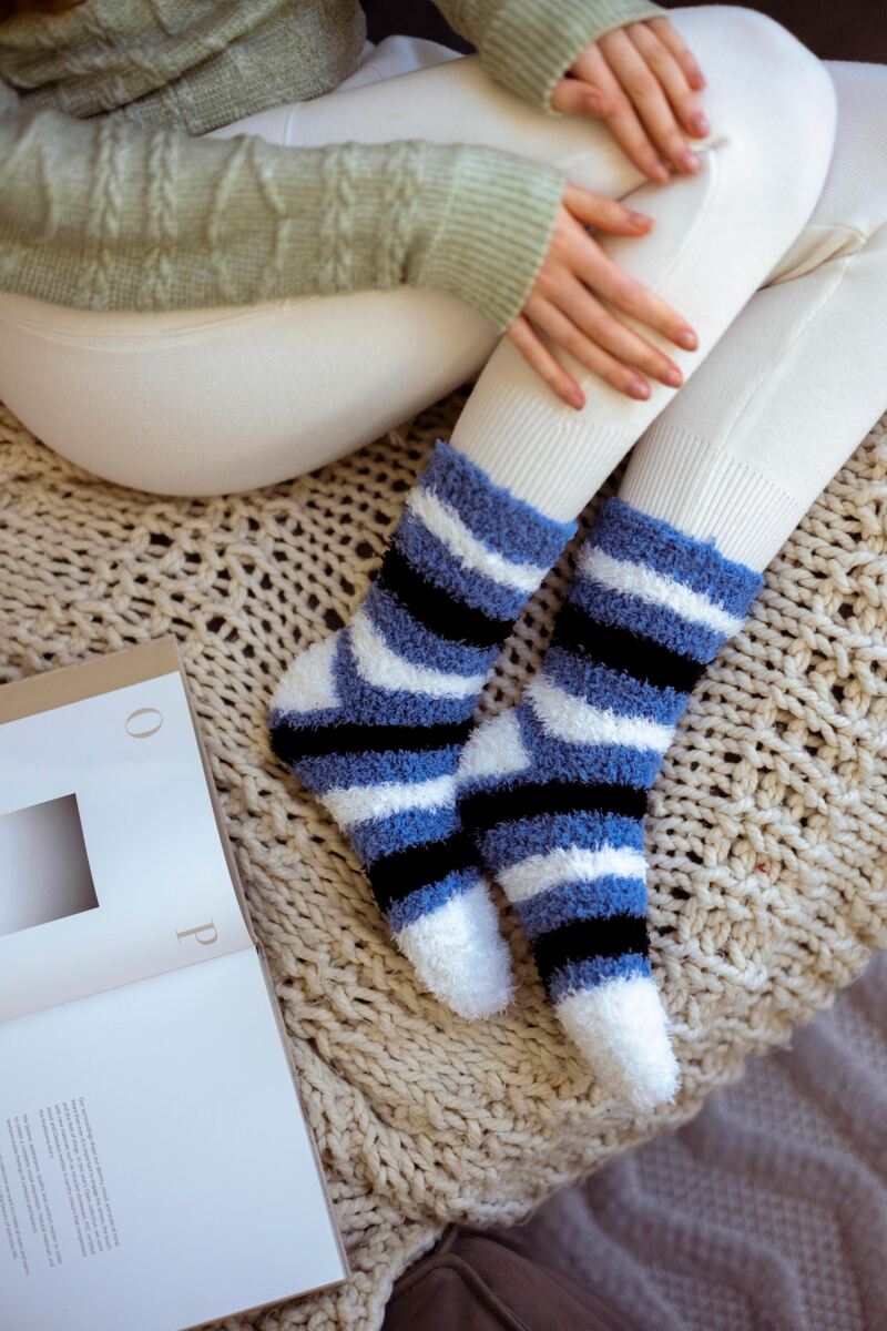 Ladies 2 Pair Elle Fluffy and Cosy Blissful Bed Time Socks