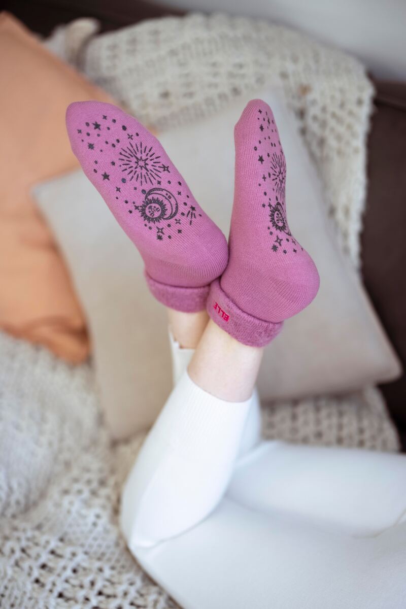 Ladies 2 Pair Elle Thermal Bed and Slipper Socks