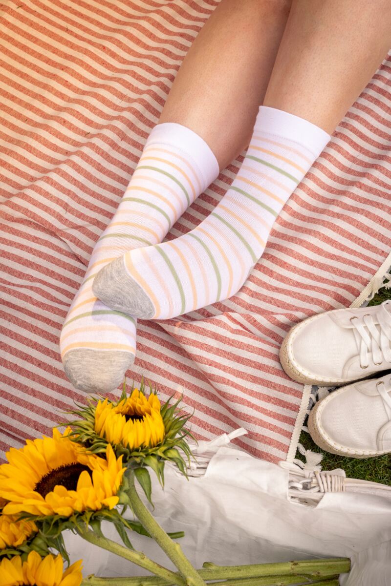 Ladies 3 Pair SOCKSHOP Gentle Bamboo Socks with Smooth Toe Seams in Plains and Stripes