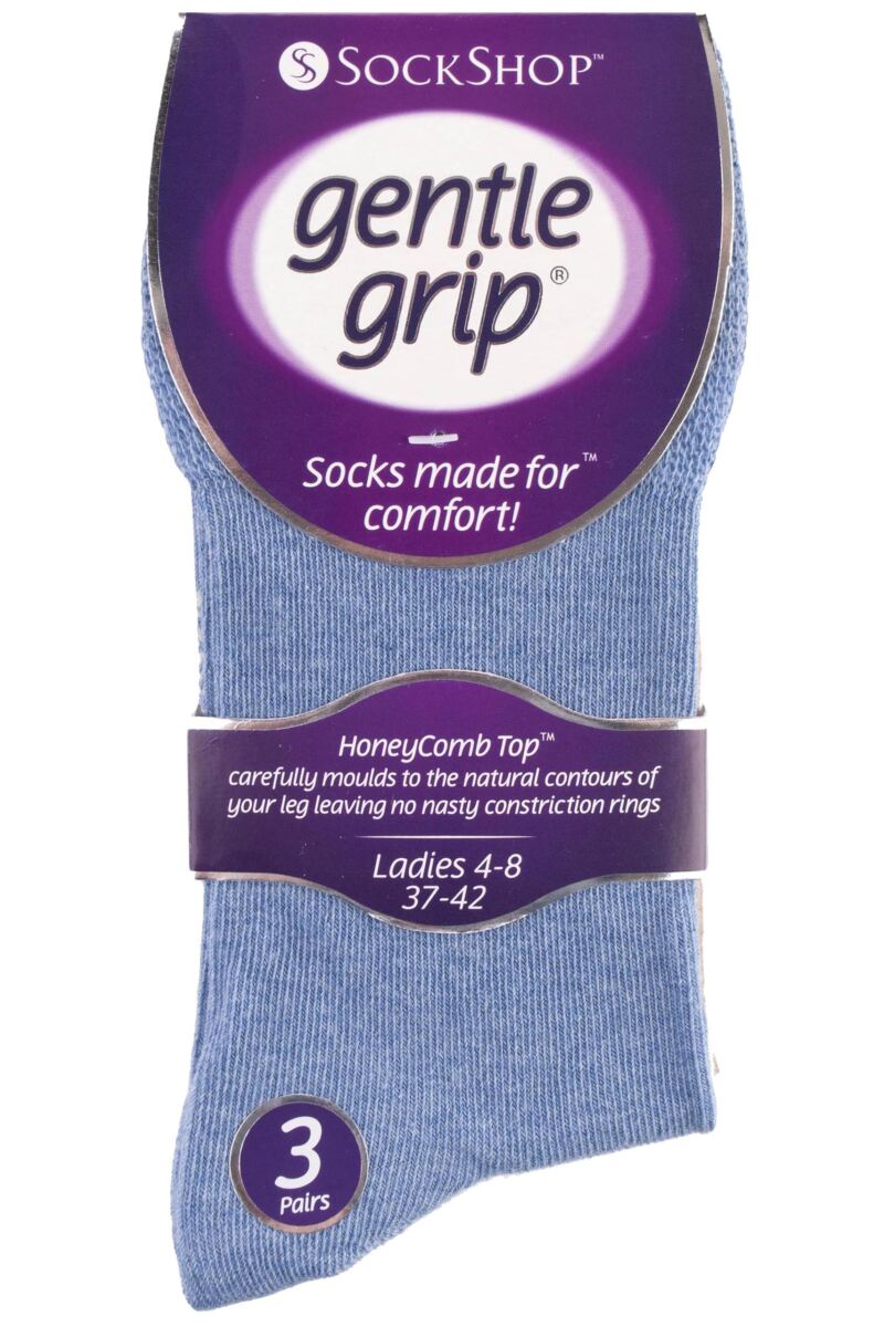 Ladies Gentle Grip Eva Plain Cotton Socks from