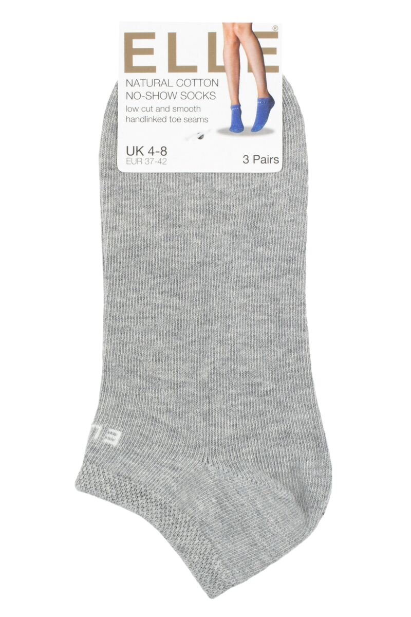 Ladies Elle Patterned Cotton No Show Socks
