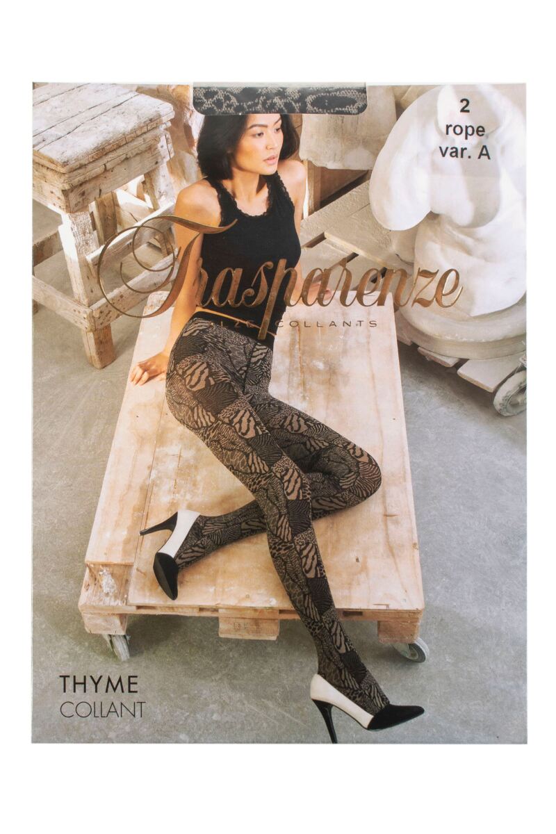 Ladies 1 Pair Trasparenze Licorice Floral Net Tights From